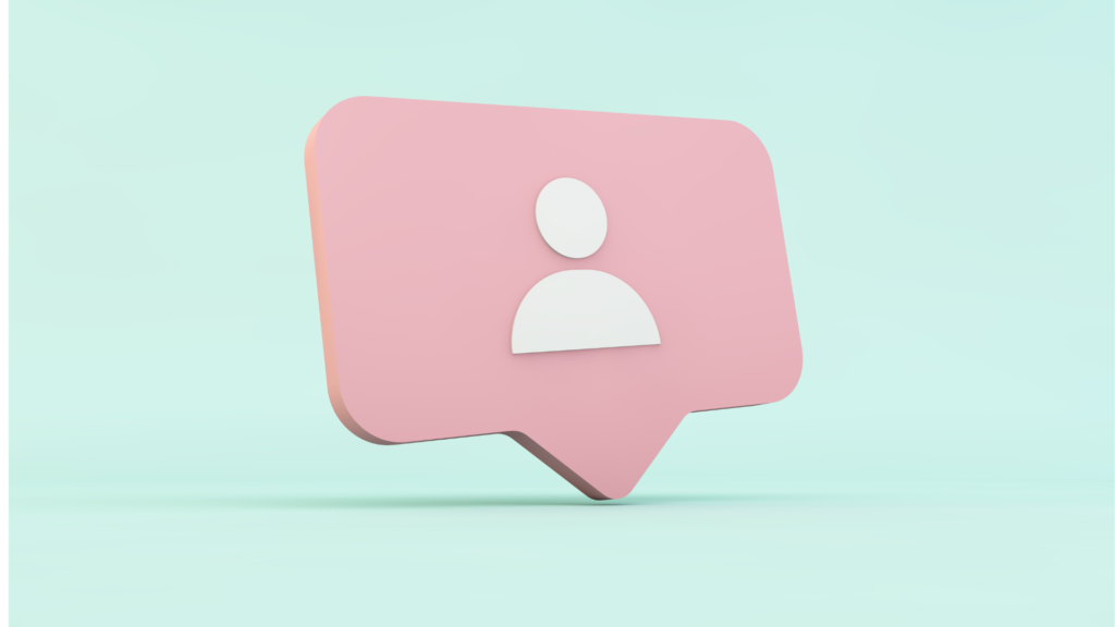 新しいフォロワーを表すピンクの通知アイコン